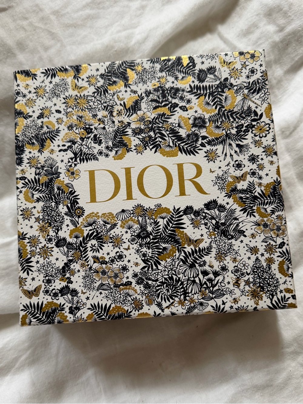Dior Decorative Floral White Black and Gold Box